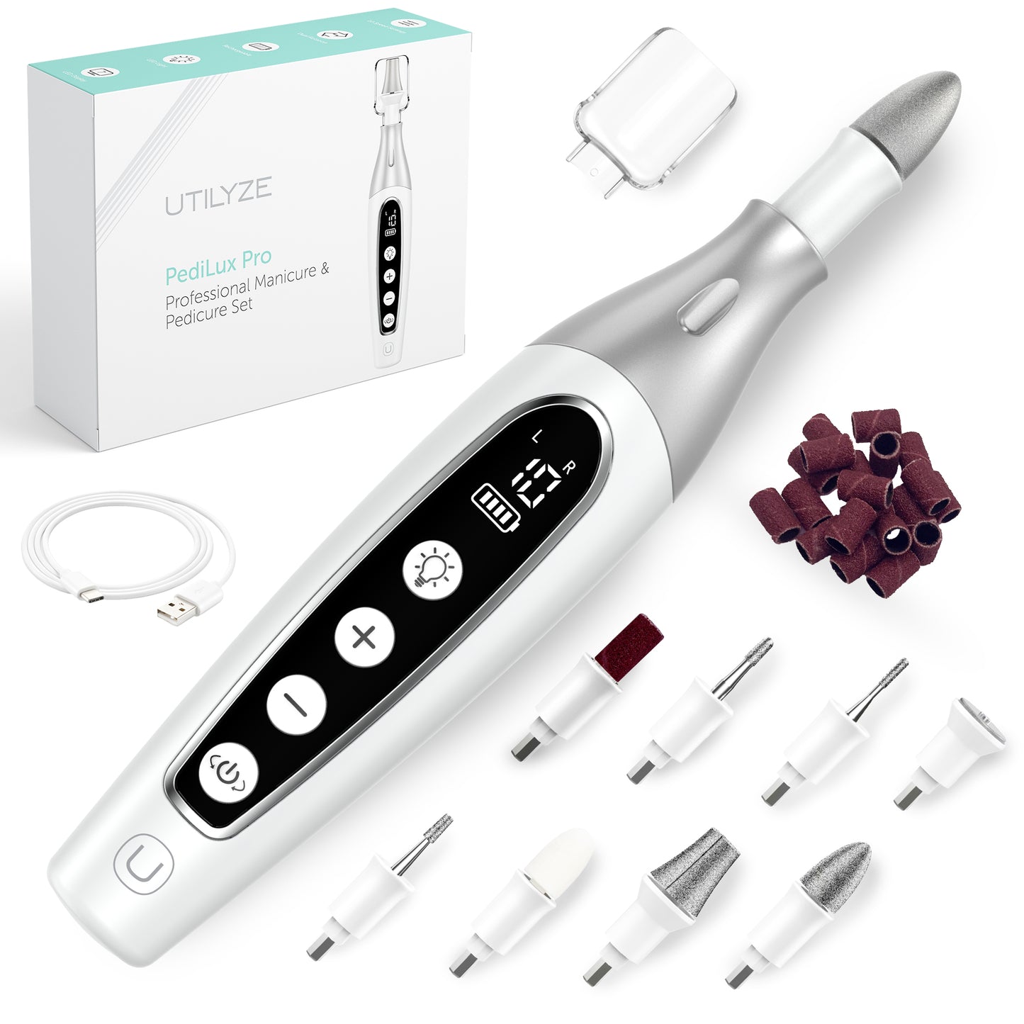 UTILYZE PediLux Pro Cordless Professional Manicure and Pedicure Set