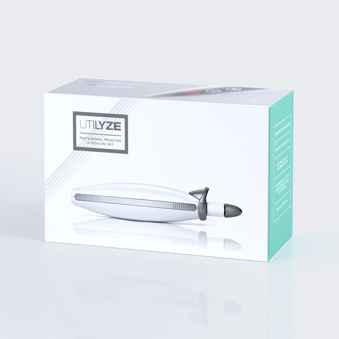 UTILYZE 10-in-1 Professional Electric Manicure & Pedicure Set, Powerful Nail Drill Kit, 10-Speed System, Innovative Touch Control, Tools to File, Buff, Smooth, Shine Nails