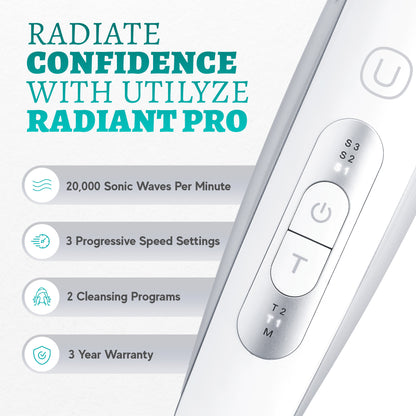 Utilyze Radiant Pro - Smart Sonic Facial Cleansing Brush & Anti-Aging Face Massage Device