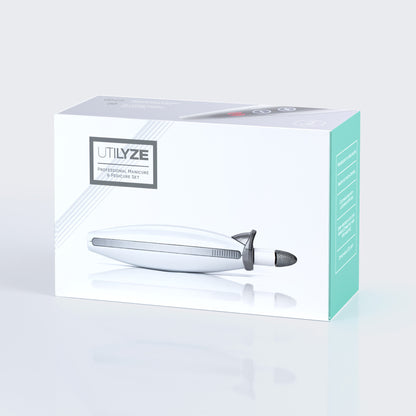 UTILYZE 10-in-1 Professional Electric Manicure & Pedicure Set, Powerful Nail Drill Kit, 10-Speed System, Innovative Touch Control, Tools to File, Buff, Smooth, Shine Nails